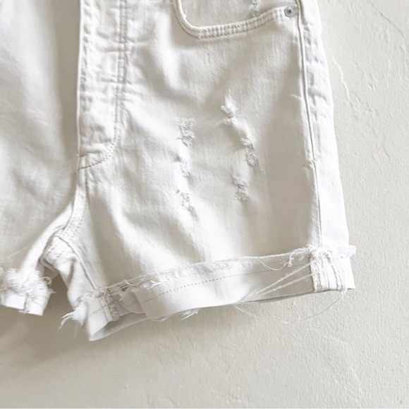 Pilcro High Waisted Button Fly Jean Shorts Cream Size 27 - Picture 3 of 12